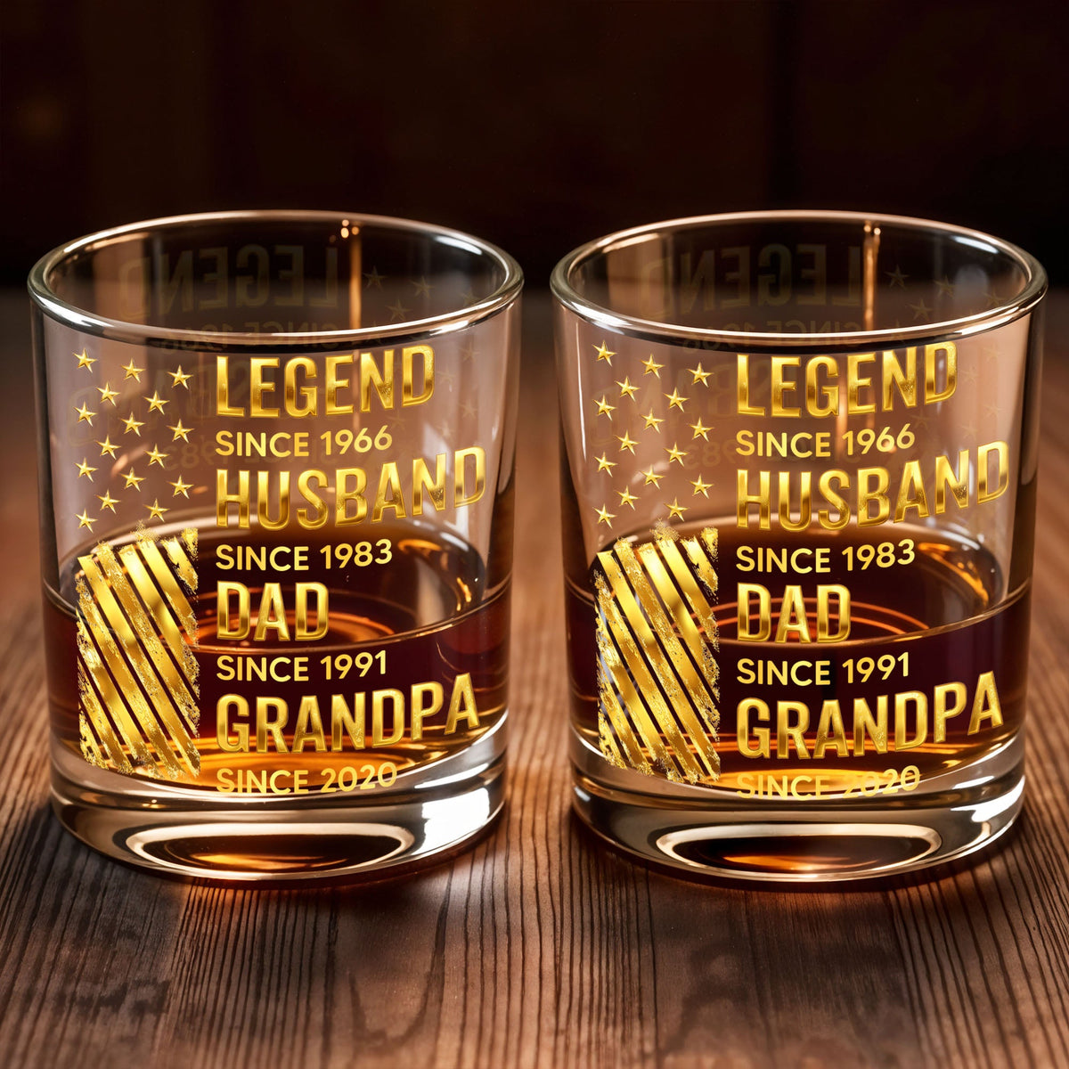 Legend Husband Dad Grandpa Whiskey Glass, Personalized Custom Whiskey Glass, Gift For Dad and Grandpa Lovers