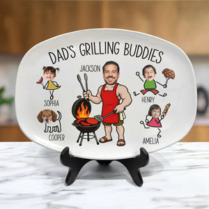 Dad's Grilling Buddies Father's Day Gift For Daddy, Husband, Grandpa - Personalized Platter