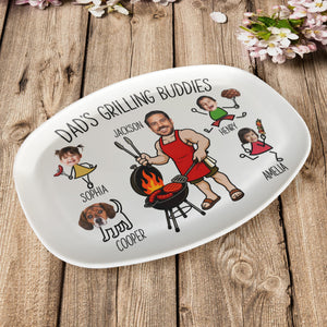 Dad's Grilling Buddies Father's Day Gift For Daddy, Husband, Grandpa - Personalized Platter