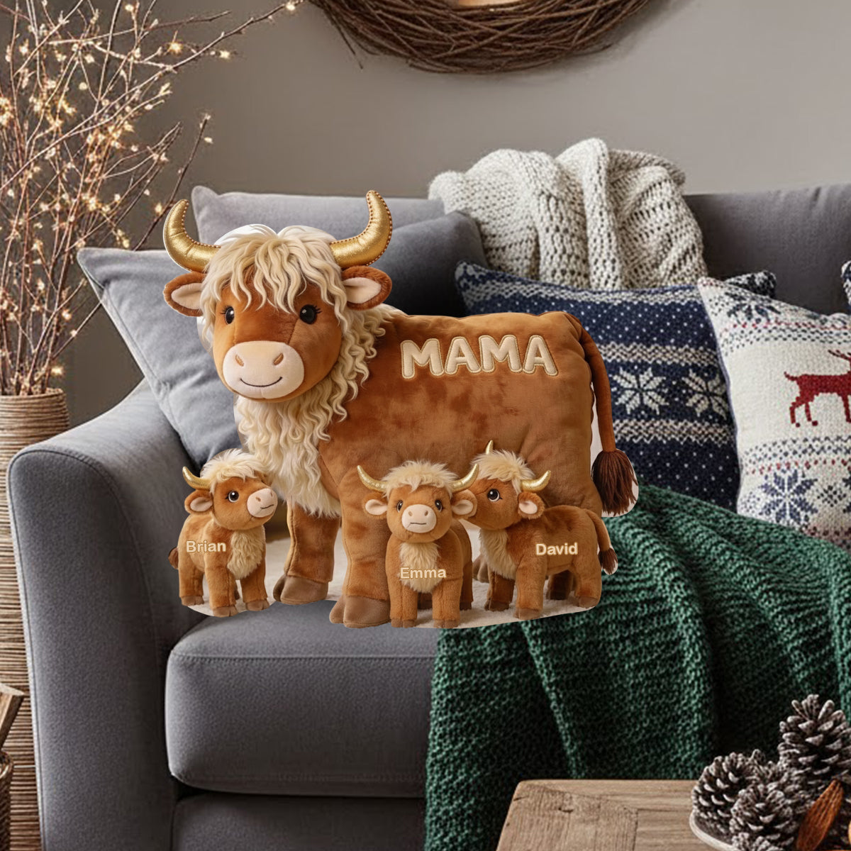 Mama Cow Gift For Mom Grandma - Personalized Grandma Shaped Pillow DAD_12_5048efde-8300-4ce5-aca1-45664cf4240d.jpg