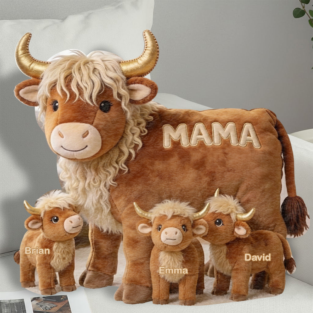 Mama Cow Gift For Mom Grandma - Personalized Grandma Shaped Pillow DAD_14_4aacbdfe-09b7-4859-ba21-83a8fb67a655.jpg