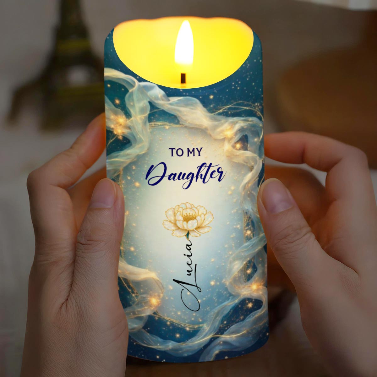 To My Daughter, Loving Words From Mom, Custom LED Candle, Gift For Daughters