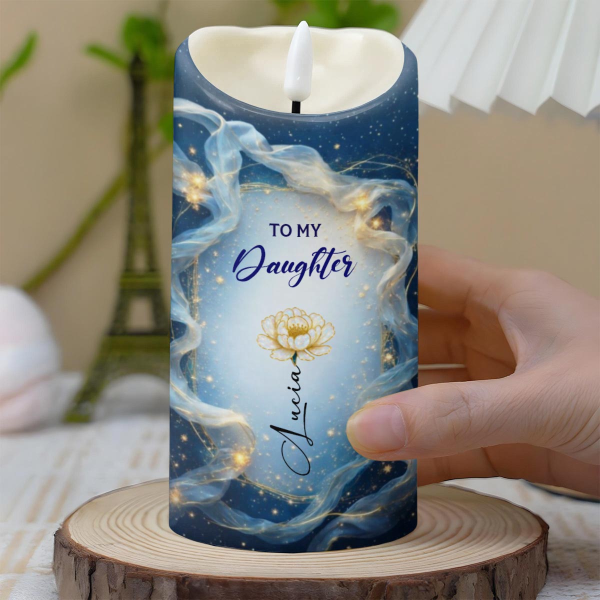 To My Daughter, Loving Words From Mom, Custom LED Candle, Gift For Daughters