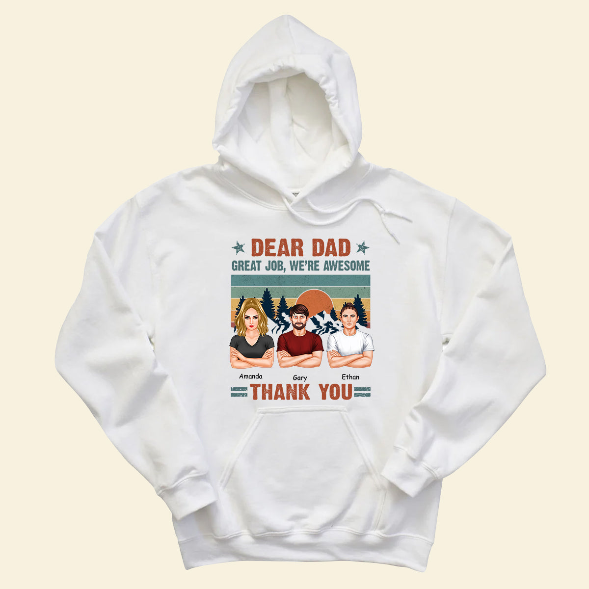 Dear Dad Great Job Retro Vintage - Personalized Apparel - Gift For Father, Dad, Daddy, Father's Day