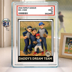 Custom Photo Toybox Figure Baseball Dream Team Family League Dad Grandpa - Personalized Custom Shaped Acrylic Plaque