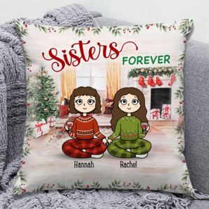 Sister Forever - Personalized Pillow - Christmas Gift For Sisters, Besties