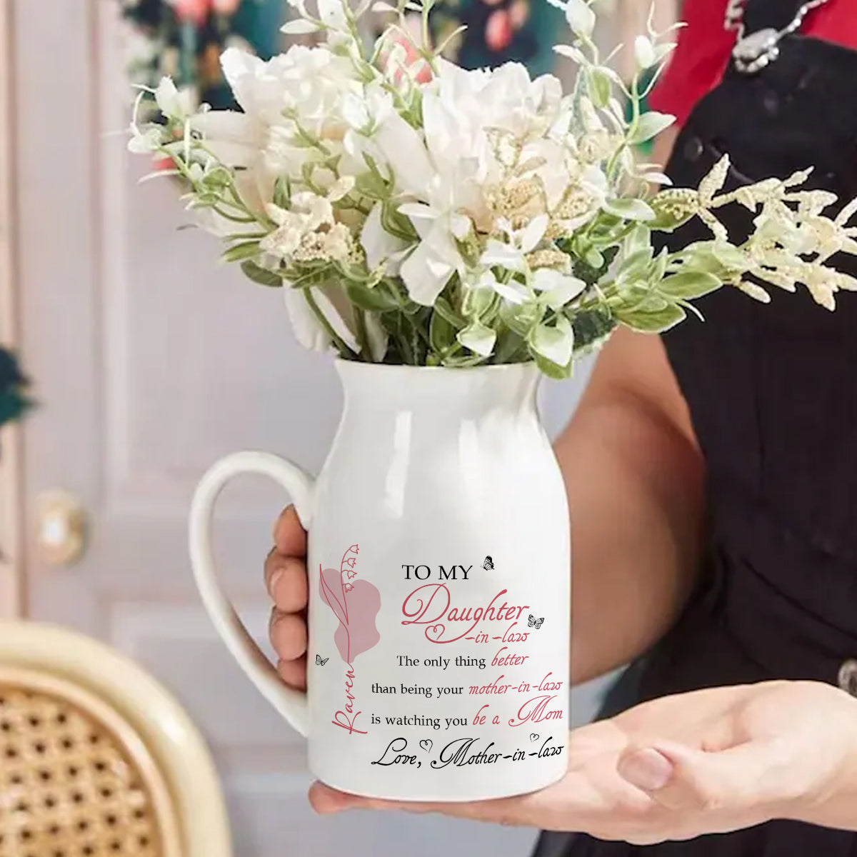 The Only Thing Better Than Being Your Mother Vase, Daughter In Law Flower Mug, New Mom Gift, Mothers Day Gift For Daughter In Law From Mom