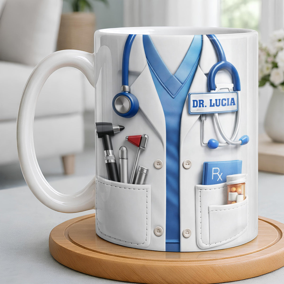 Customize With Your Favorite Doctor's Name And Tools, Coffee Mug, Gift For Medical Professionals