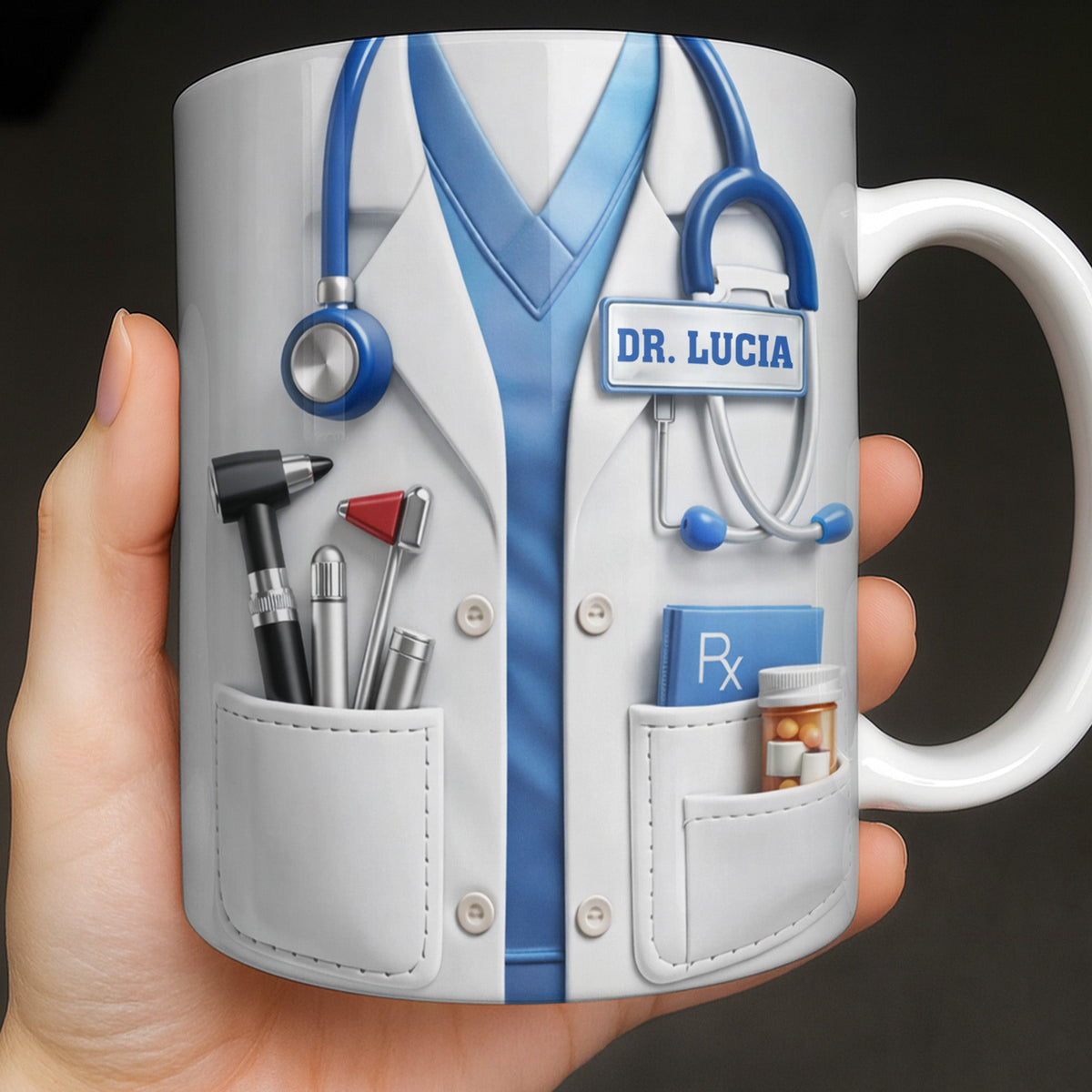 Customize With Your Favorite Doctor's Name And Tools, Coffee Mug, Gift For Medical Professionals