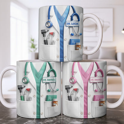 Customize With Your Favorite Doctor's Name And Tools, Coffee Mug, Gift For Medical Professionals