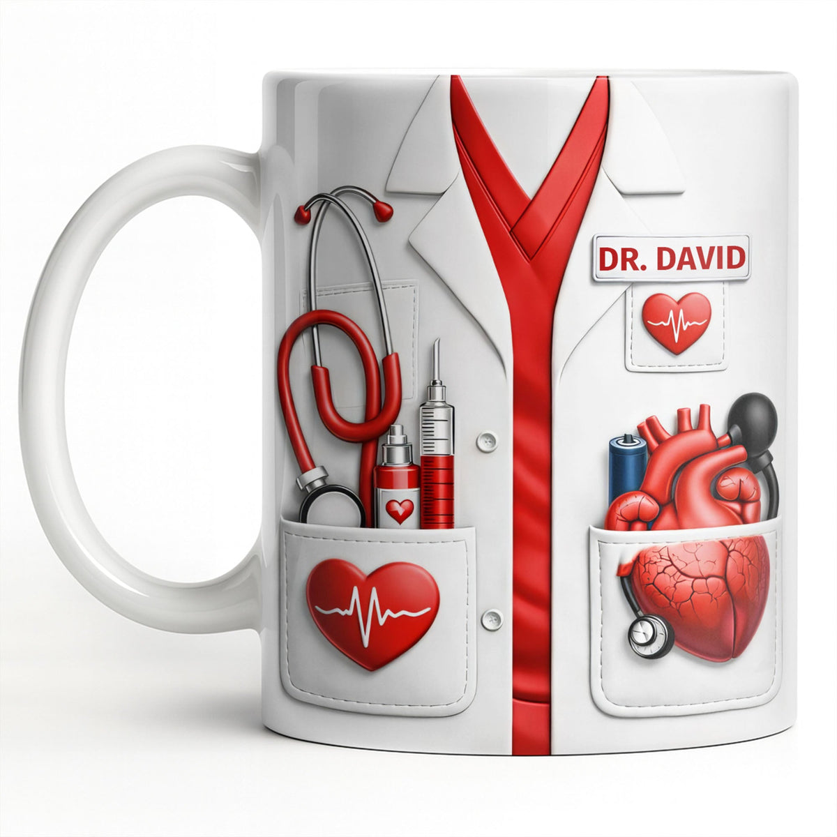To My Favorite Doctor, Medical Tools and Heartbeat, Medical Coffee Mug 11oz, Perfect Gift for Doctors and Healthcare Workers