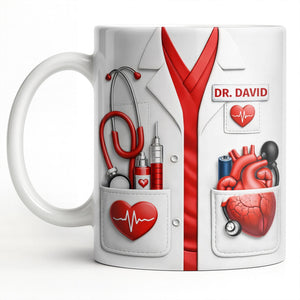 To My Favorite Doctor, Medical Tools and Heartbeat, Medical Coffee Mug 11oz, Perfect Gift for Doctors and Healthcare Workers