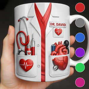 To My Favorite Doctor, Medical Tools and Heartbeat, Medical Coffee Mug 11oz, Perfect Gift for Doctors and Healthcare Workers