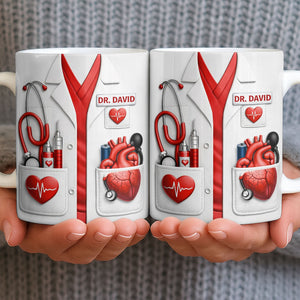 To My Favorite Doctor, Medical Tools and Heartbeat, Medical Coffee Mug 11oz, Perfect Gift for Doctors and Healthcare Workers