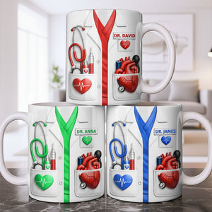 To My Favorite Doctor, Medical Tools and Heartbeat, Medical Coffee Mug 11oz, Perfect Gift for Doctors and Healthcare Workers