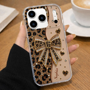 Stay Fabulous Leopard Print, Personalized Clear Phone Case, Gift For Her