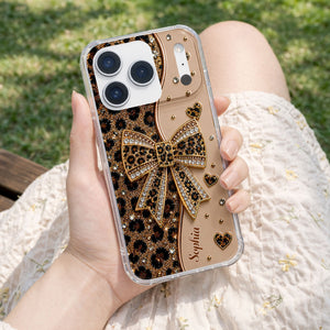Stay Fabulous Leopard Print, Personalized Clear Phone Case, Gift For Her