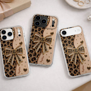 Stay Fabulous Leopard Print, Personalized Clear Phone Case, Gift For Her