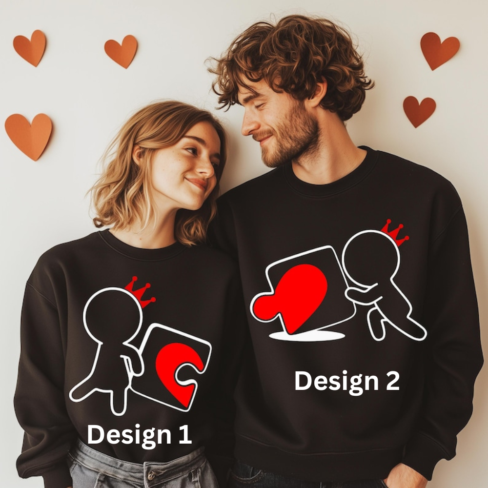 Couple Valentine Shirt, Matching Puzzle Heart Tshirt, Valentines Couples Gift, Funny Valentine Tees
