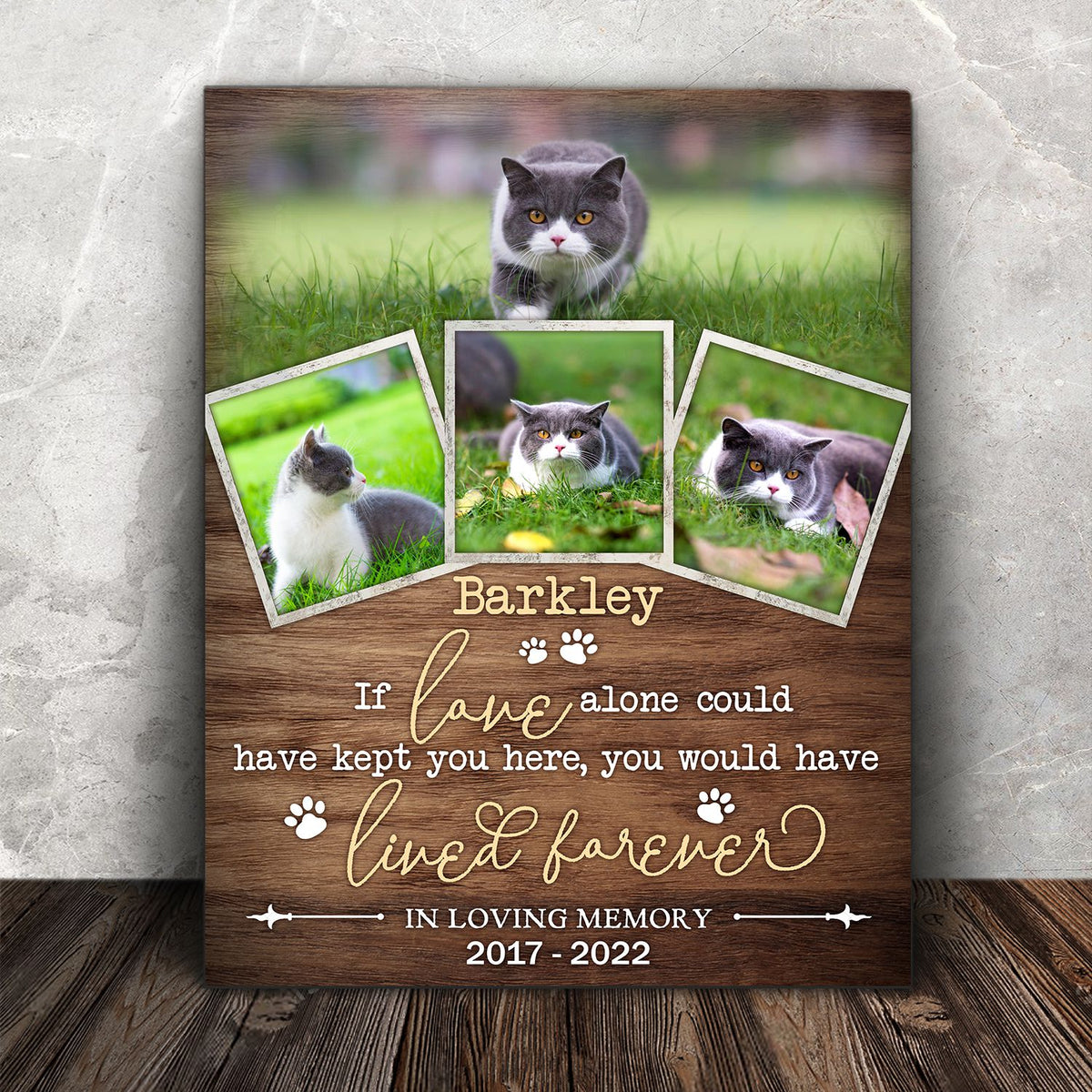Custom Memorial Cat Pet Canvas Print Pet Loss Remembrance Photo Gifts
