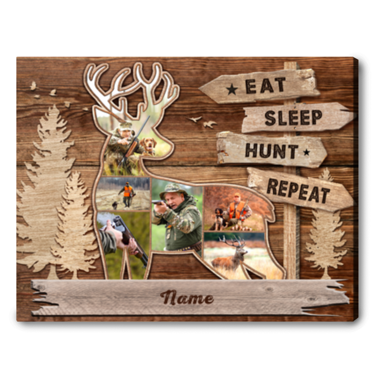 Custom Deer Hunting Collage Canvas Gift Idea For Hunter Personalized Canvas Photo Print For Dad Hunting Dad Hunting Lover Father's Day Gift