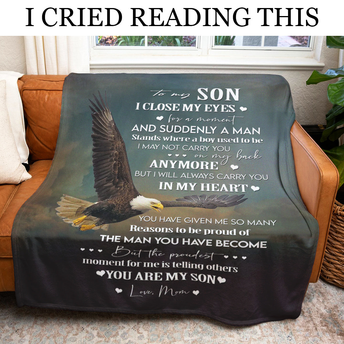 Eagle To My Son You Have Given Me So Many Reasons To Be Proud Of The Man You Have Become Love Mom Fleece Blanket - Quilt Blanket