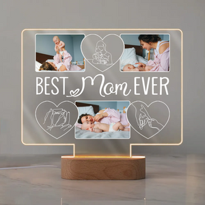 Best Mom Ever Custom Photo Led Night Light, Creative Mother s Day Gifts For Mom, Personalized Useful Gifts For Mom Birthday