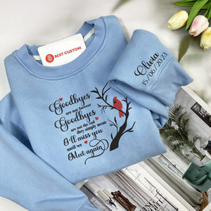 Embroidered Cardinal In Loving Memory Custom Embroidery Memorial Shirt With Name