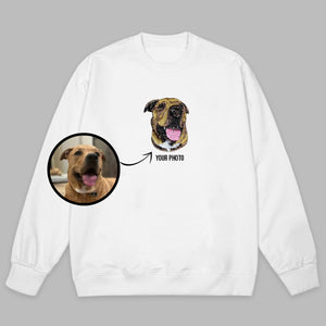 Embroidered Sweatshirt Dog, Custom embroidered portrait Pet From photo Sweatshirt