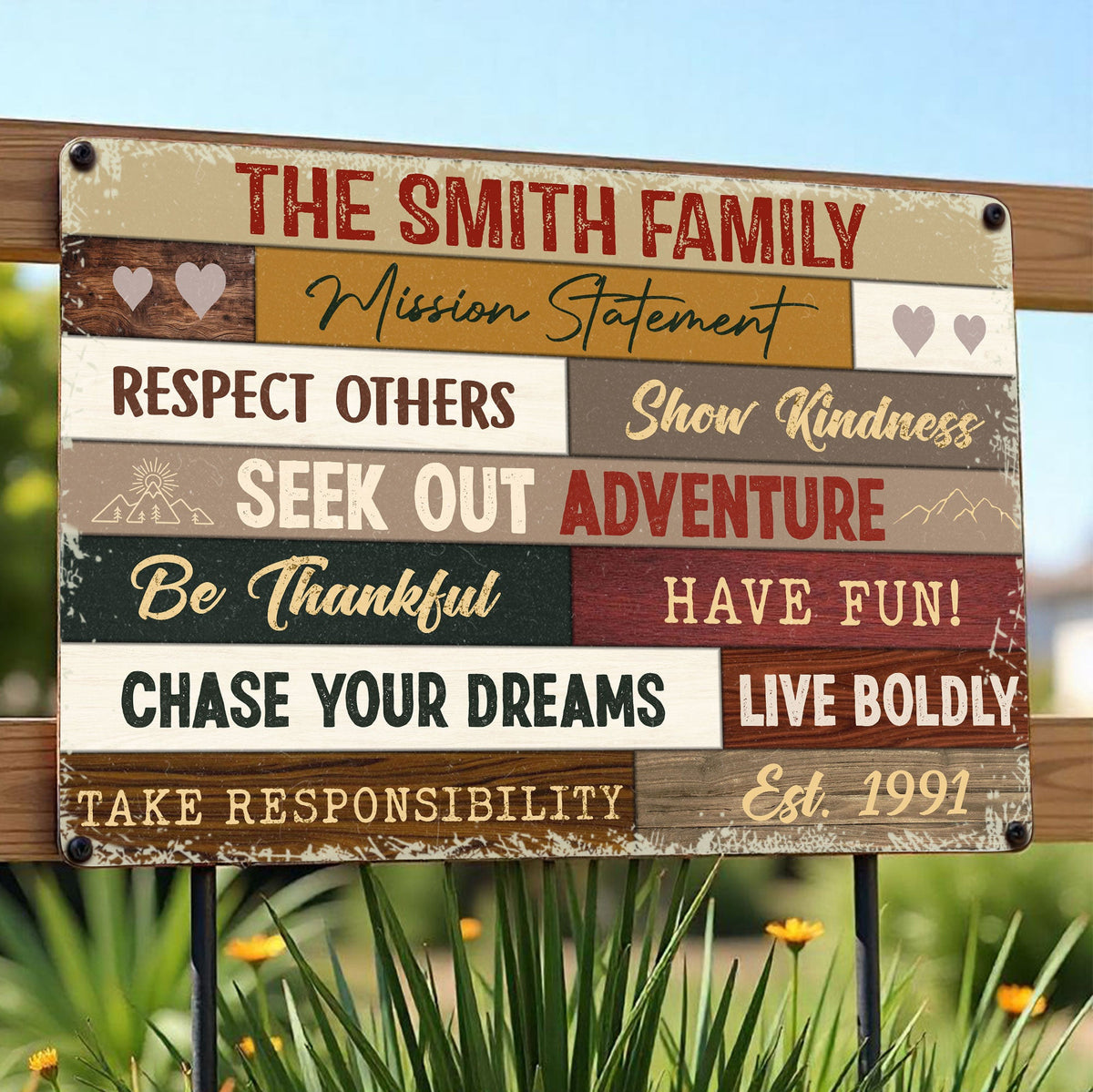 Respect Others And Show Kindness Family Sign, Personalized Metal Sign, Gift For Family