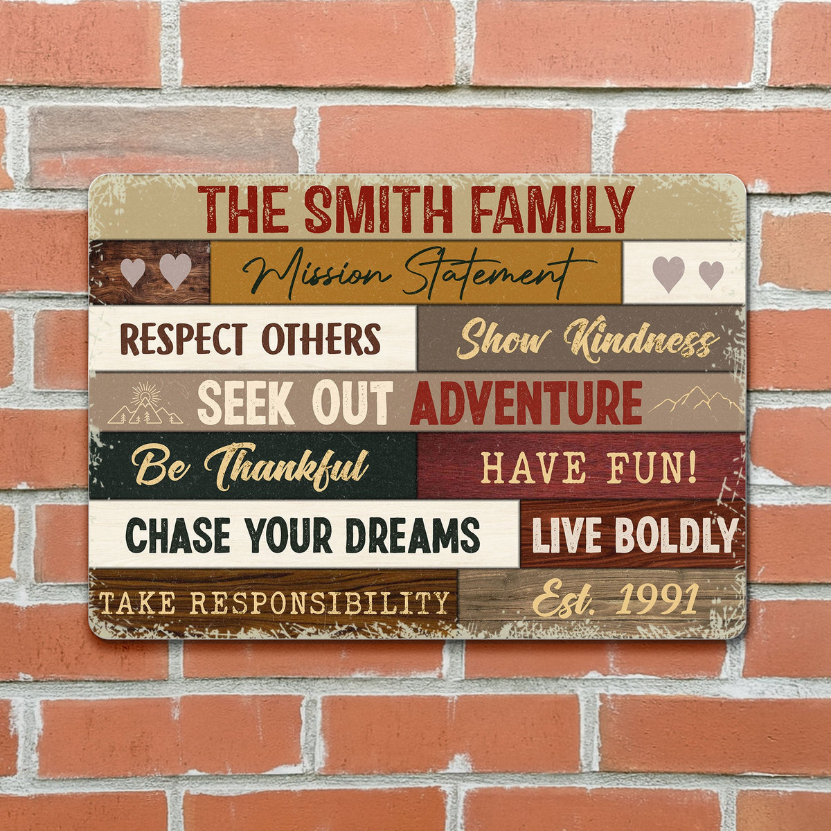 Respect Others And Show Kindness Family Sign, Personalized Metal Sign, Gift For Family