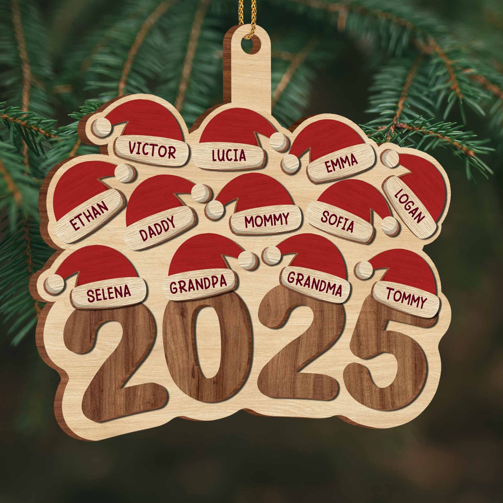 Celebrate Family This Holiday Season With Santa Hats,Custom Wood Ornament,Gift For Family