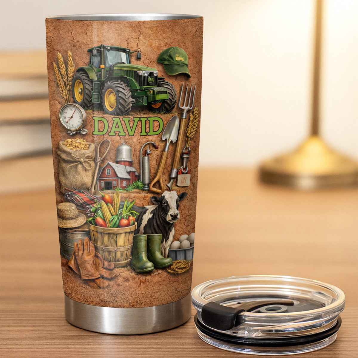 Love For The Outdoors Tractor And Farm Design, Custom Tumbler, Gift For Farmers And Countryside Lovers