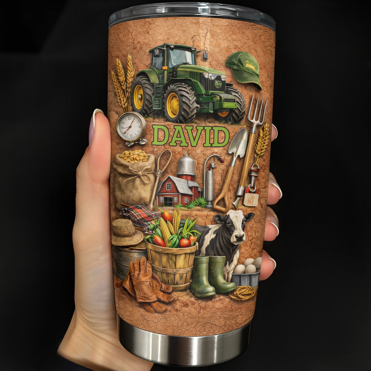 Love For The Outdoors Tractor And Farm Design, Custom Tumbler, Gift For Farmers And Countryside Lovers