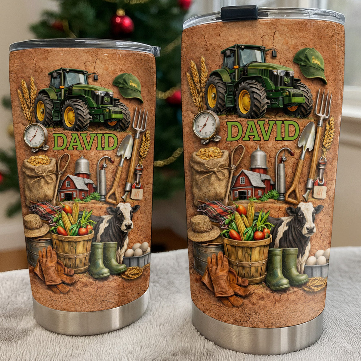 Love For The Outdoors Tractor And Farm Design, Custom Tumbler, Gift For Farmers And Countryside Lovers