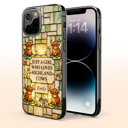 Just A Girl Who Loves Highland Cows, Clear Phone Case, Gift For Her