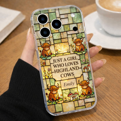 Just A Girl Who Loves Highland Cows, Clear Phone Case, Gift For Her