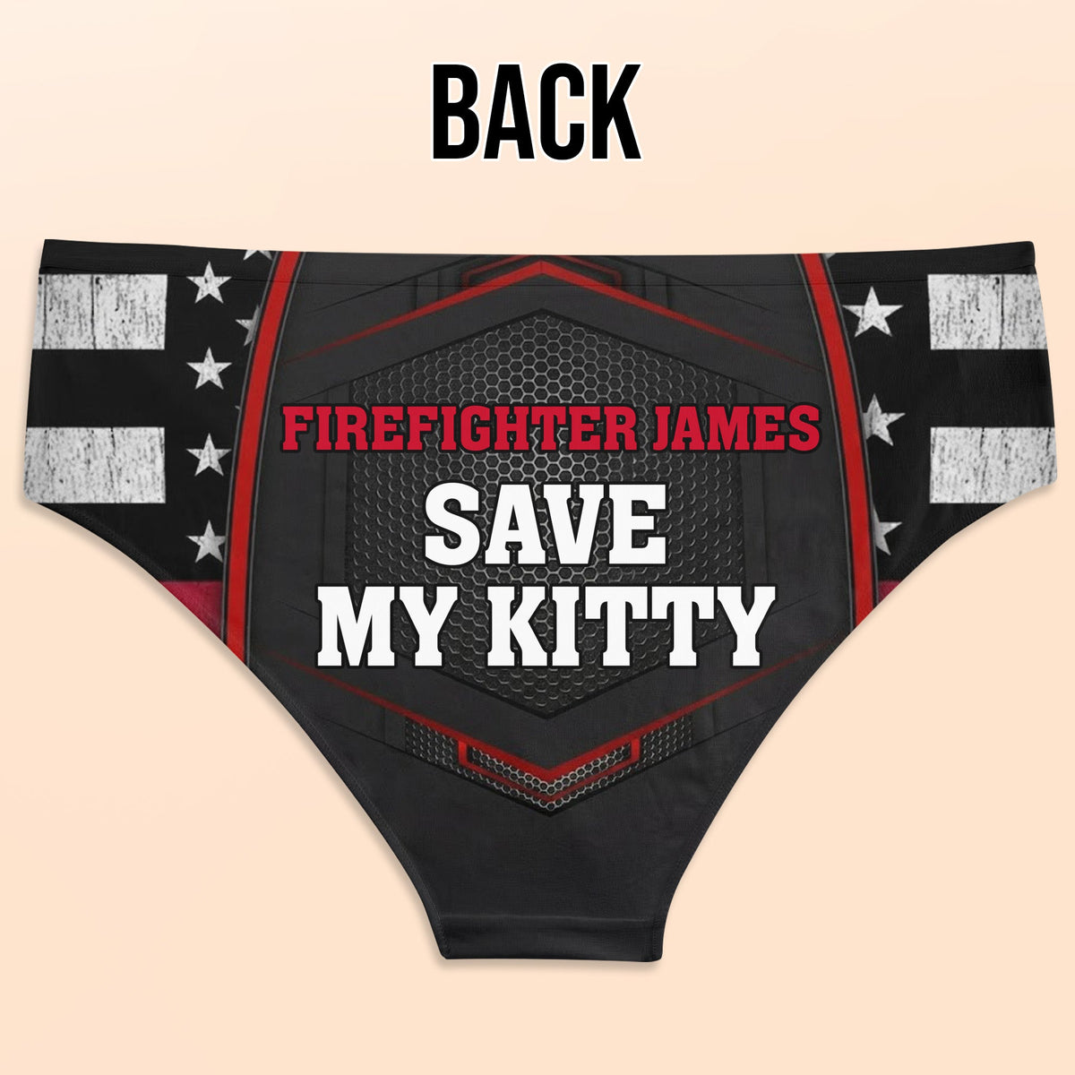 Celebrate Your Hero With Firefighter Helmet And American Flag Design, Personalized Women's Low-waisted Brief, Gift For Wives And Girlfriends