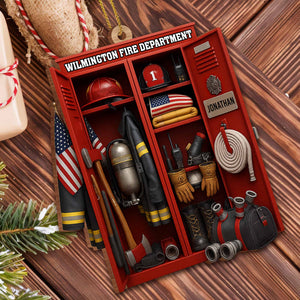 Custom Dedication For Dedicated Firefighter, Personalized Custom Wood Ornament, Gift For Firefighters