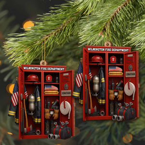 Custom Dedication For Dedicated Firefighter, Personalized Custom Wood Ornament, Gift For Firefighters