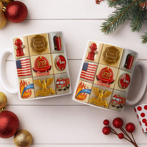 Fire Rescue Courage & Honor Firefighter Essentials, Custom Coffee Mug, Gift For Heroes and Families