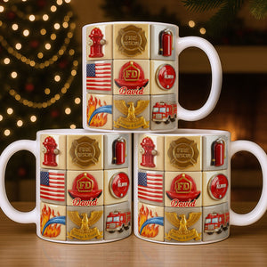 Fire Rescue Courage & Honor Firefighter Essentials, Custom Coffee Mug, Gift For Heroes and Families