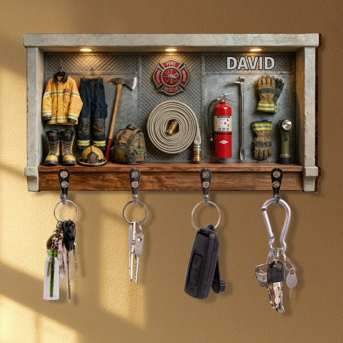 Celebrate Your Personal Hero, Key Holder, Gift For Firefighters and Families