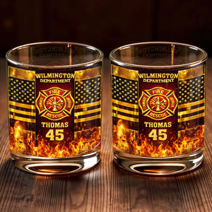 Fire Department Courage Honor Rescue, Whiskey Glass, Gift For Firefighters