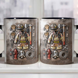 Brave Firefighter Gear Customized Mug,Personalized Custom Accent Mug,Gift For Firefighters