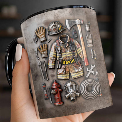 Brave Firefighter Gear Customized Mug,Personalized Custom Accent Mug,Gift For Firefighters