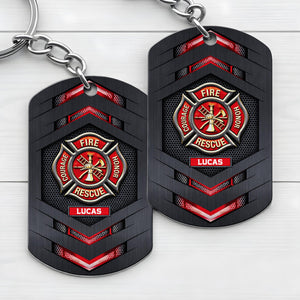 Fire Rescue Courage Honor, Stainless Steel Keychain, Gift For Firefighters