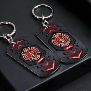 Fire Rescue Courage Honor, Stainless Steel Keychain, Gift For Firefighters