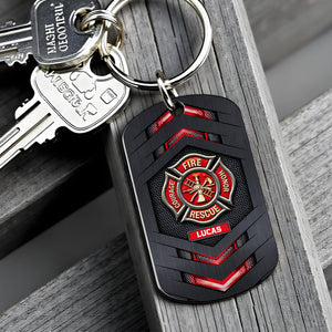 Fire Rescue Courage Honor, Stainless Steel Keychain, Gift For Firefighters