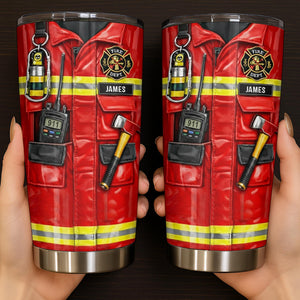 Personalize With Your Firefighter Gear Design,Custom Stainless Steel Tumbler,Gift For Firefighters